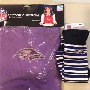 NEW NFL Baltimore Ravens Apron with crystal logo